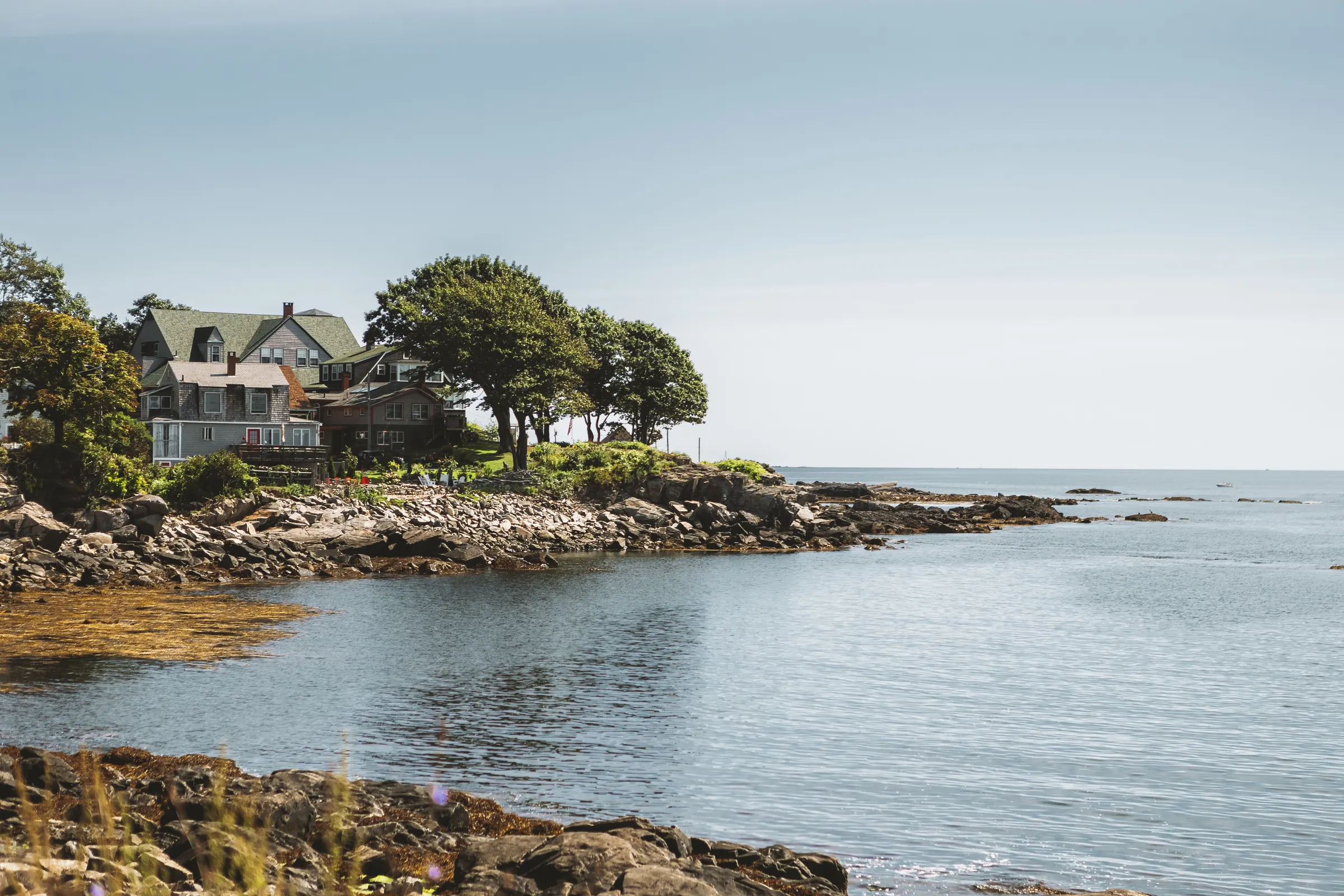 Home on a jetty in coastal New England