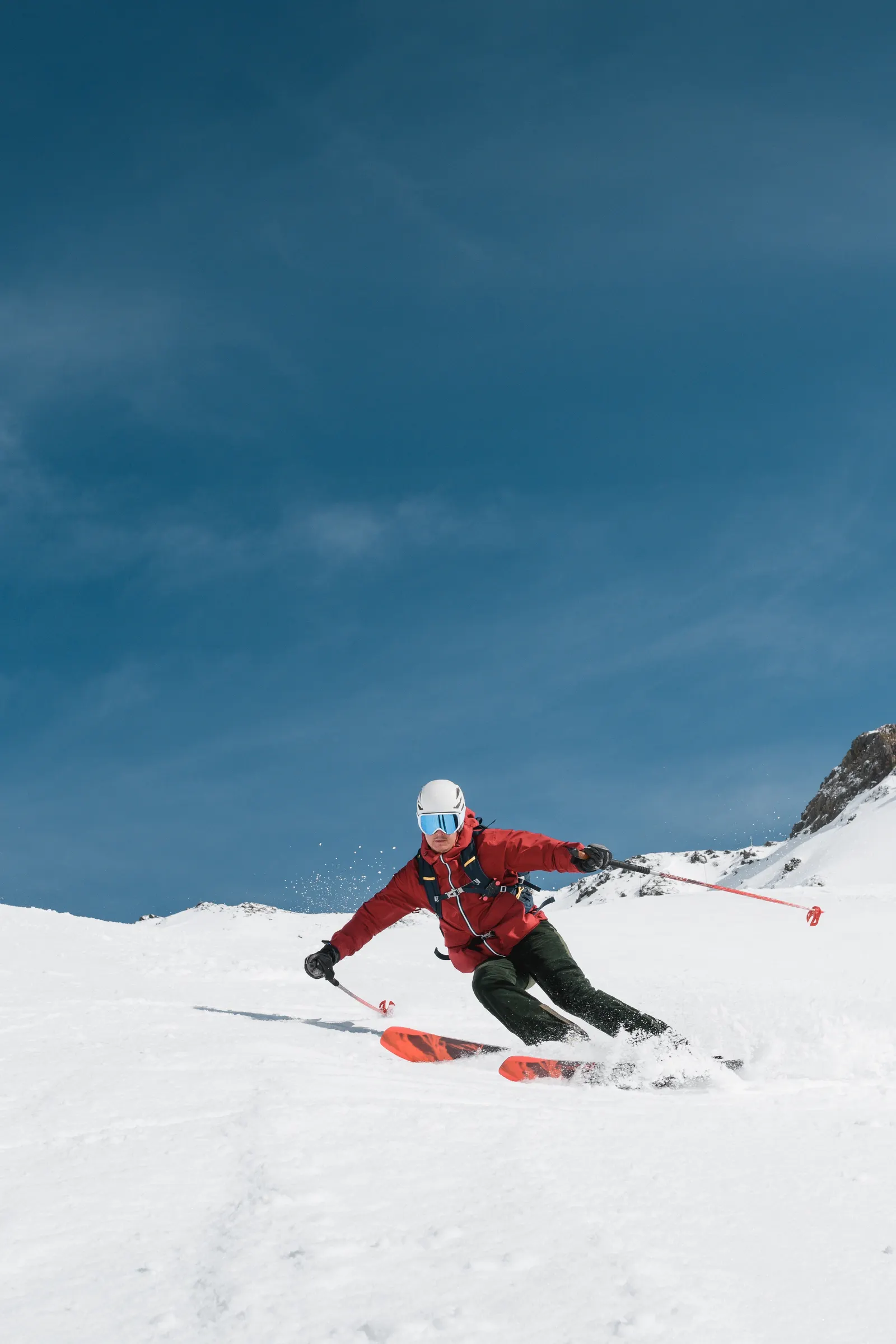 Dynamic skier in action