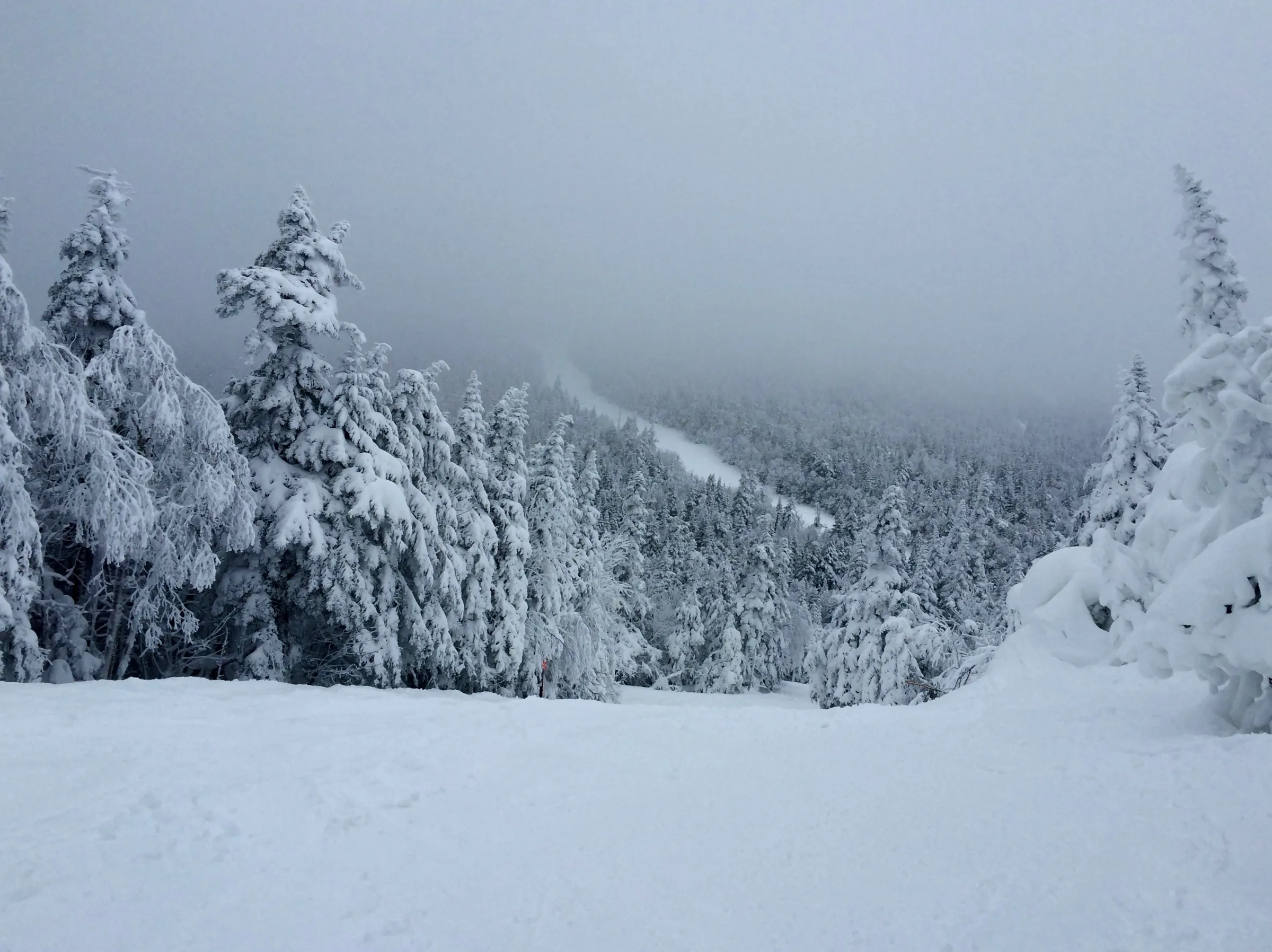 Snowy hill at Jay Peak, Vermont